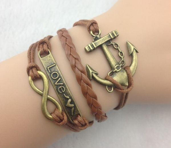 1pcs infinity handmade bracelet.metal charm,wax cord,leather bracelet fashionable jewerlly bracelet b3, Golden;silver
1pcs infinity handmade bracelet.metal charm,wax cord,leather bracelet fashionable jewerlly bracelet b3, Golden;silver