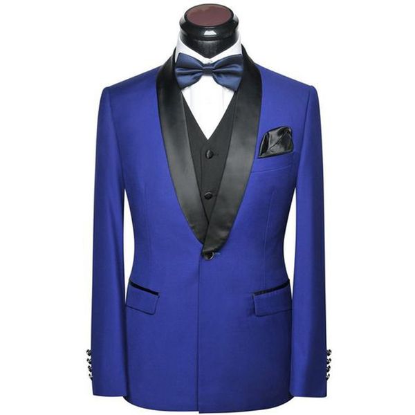 royal blue wedding men suits 2018 shawl lapel slim fit three piece jacket black pants vest latest design groom tuxedos, Black;gray
royal blue wedding men suits 2018 shawl lapel slim fit three piece jacket black pants vest latest design groom tuxedos, Black;gray