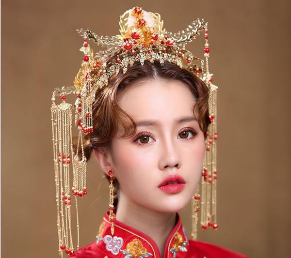 2018 new brides, chinese red crowned headwear earrings, ancient tassels, wedding accessories set, Slivery;golden
2018 new brides, chinese red crowned headwear earrings, ancient tassels, wedding accessories set, Slivery;golden