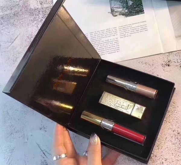 HOT Brand Makeup SET Matte Lipstck Lip Gloss Liquid Highlighter set 3 in 1 Kit with box good gift for beauty women DHL shipping
HOT Brand Makeup SET Matte Lipstck Lip Gloss Liquid Highlighter set 3 in 1 Kit with box good gift for beauty women DHL shipping