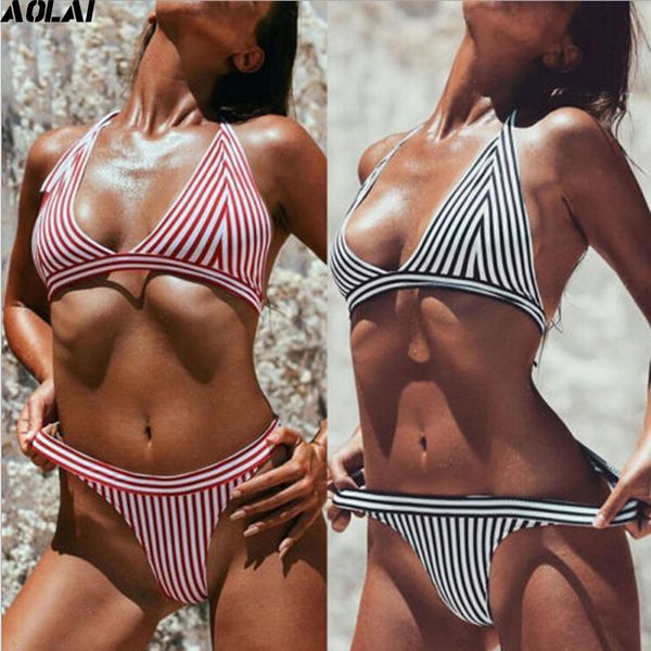 micro bikini 2018 stripe swimwear women halter swimsuit retro bikini set mini bathing suits brazilian biquini thong bikinis, White;black
micro bikini 2018 stripe swimwear women halter swimsuit retro bikini set mini bathing suits brazilian biquini thong bikinis, White;black