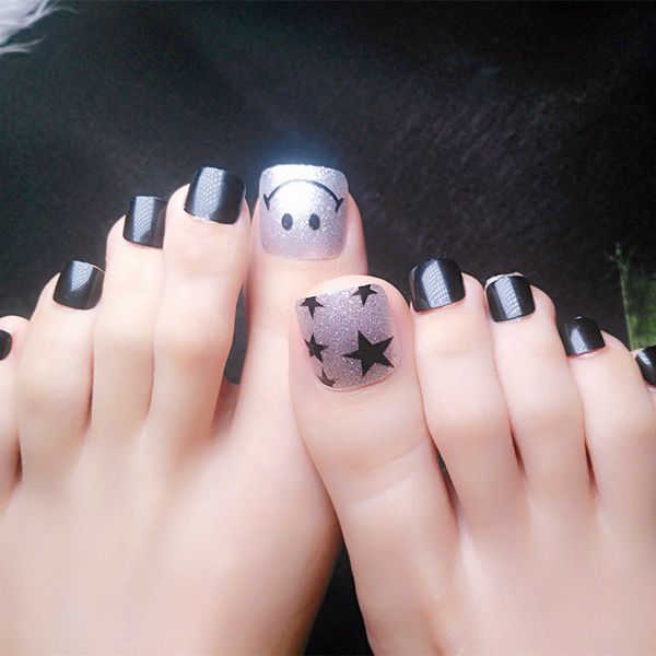 glitter silver false toe nails black star acrylic fake toenail diy foot nail art tips manicure material t038, Red;gold
glitter silver false toe nails black star acrylic fake toenail diy foot nail art tips manicure material t038, Red;gold