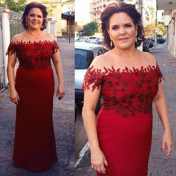 dark red plus size mother of the bride dress sheer neck beadings appliques long column mother of the groom outfits formal evening dress, Black;red
dark red plus size mother of the bride dress sheer neck beadings appliques long column mother of the groom outfits formal evening dress, Black;red