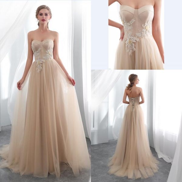 2018 new elegant champagne strapless appliques prom gowns forma floor lengthl evening dress tulle long formal party dress custom made, Black
2018 new elegant champagne strapless appliques prom gowns forma floor lengthl evening dress tulle long formal party dress custom made, Black