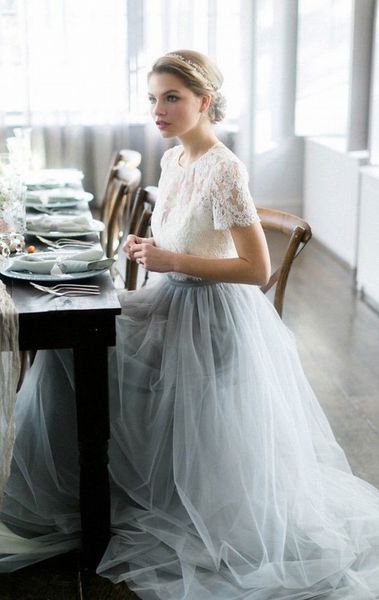 two pieces white lace short sleeve pageant evening gray tulle women's bridal gown special occasion prom bridesmaid party dress 17lf561, Black;red
two pieces white lace short sleeve pageant evening gray tulle women's bridal gown special occasion prom bridesmaid party dress 17lf561, Black;red