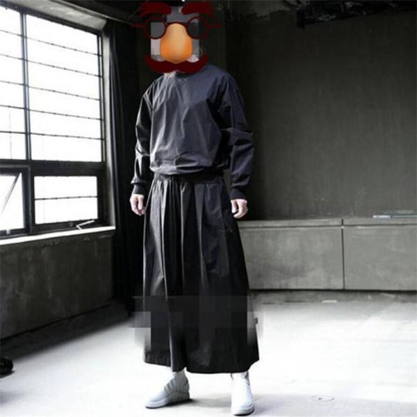 2018 new men clothing hair stylist fashion catwalk british conjoined skirt jumpsuit wide leg pants plus size costumes 27-44, Black
2018 new men clothing hair stylist fashion catwalk british conjoined skirt jumpsuit wide leg pants plus size costumes 27-44, Black