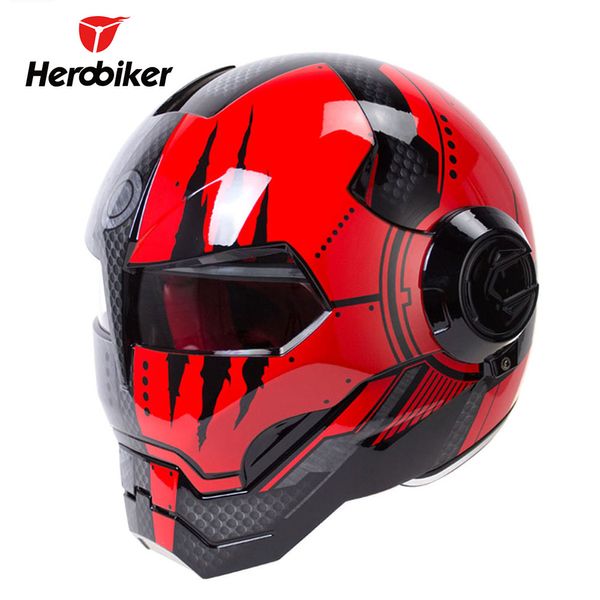 

herobiker motorcycle helmet motorbike full face helmet moto casco riding cruiser chopper cafe racer vintage retro capacetes