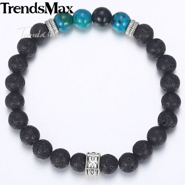 trendsmax blue natural stone beads bracelet men stainless steel charm mens bracelets 2018 fashion jewelry kdbm09, Black
trendsmax blue natural stone beads bracelet men stainless steel charm mens bracelets 2018 fashion jewelry kdbm09, Black