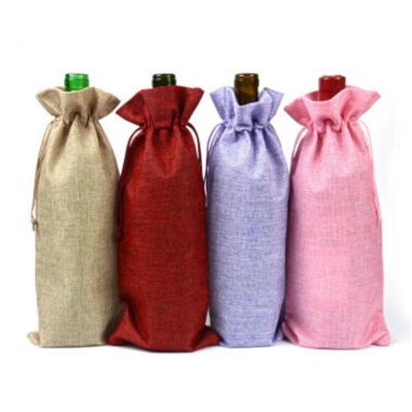 jute wine bottle bags drawstring pouch 15cmx35cm(6"x14") gift bag wedding and festivals decoration favor holder 12 colors, Pink;blue
jute wine bottle bags drawstring pouch 15cmx35cm(6"x14") gift bag wedding and festivals decoration favor holder 12 colors, Pink;blue