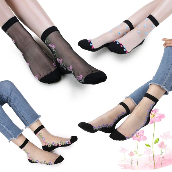 10pair/lot weaving flowers series elastic crystal silk socks middle tube cotton bottom glass crystal women socks 22-25cm, Black;white
10pair/lot weaving flowers series elastic crystal silk socks middle tube cotton bottom glass crystal women socks 22-25cm, Black;white
