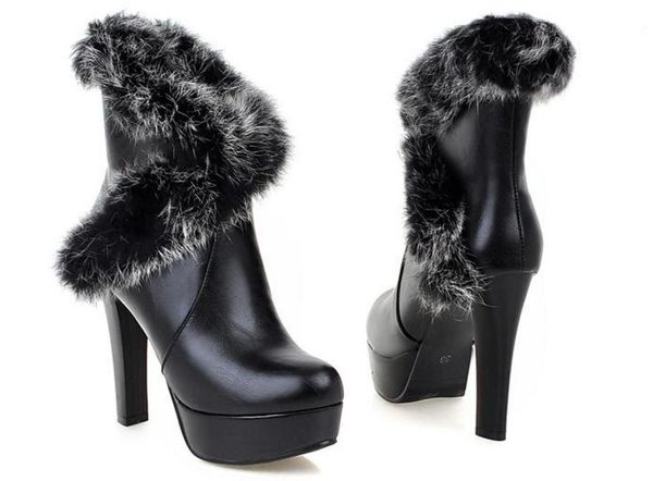 send autumn and winter high heels coarse heel plus velvet middle barrel boots women's boots, Black
send autumn and winter high heels coarse heel plus velvet middle barrel boots women's boots, Black