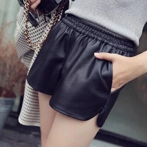 2018 new summer elastic waist wide leg pu black leather shorts women ladies loose fashion women casual shorts plus size, White;black
2018 new summer elastic waist wide leg pu black leather shorts women ladies loose fashion women casual shorts plus size, White;black