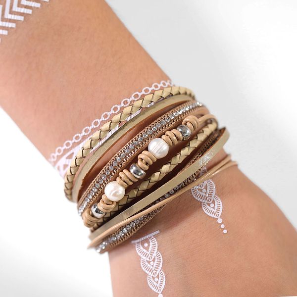 17if vintage multiple layers leather bracelets for women men new simulated pearl fashion charms bracelet femme statement jewelry, Golden;silver
17if vintage multiple layers leather bracelets for women men new simulated pearl fashion charms bracelet femme statement jewelry, Golden;silver