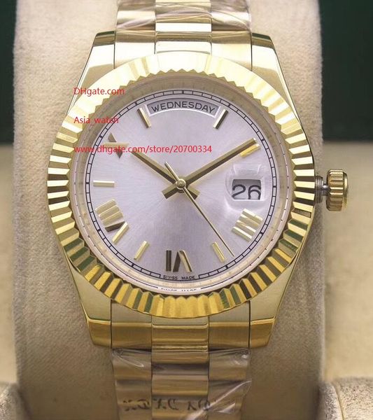 factory supplier watch 41mm 228235 gold asia 2813 movement automatic mechanical mens watches white dial, Slivery;brown
factory supplier watch 41mm 228235 gold asia 2813 movement automatic mechanical mens watches white dial, Slivery;brown