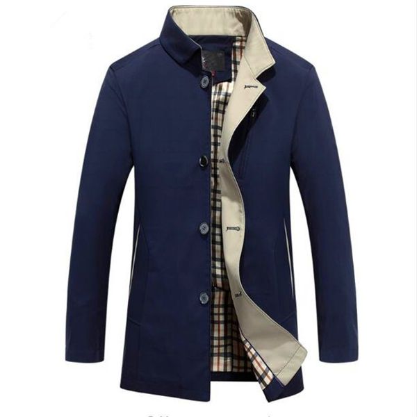 

wholesale- 2017 men's trench coat autumn mens jackets and coats slim coat stylish british style man trench single breasted, Tan;black