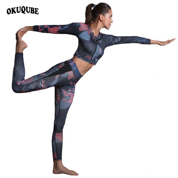 okuqube new women sports suit striped fitness clothing two pieces yoga set printed crop gym leggings s-xl sportswear female, White;red
okuqube new women sports suit striped fitness clothing two pieces yoga set printed crop gym leggings s-xl sportswear female, White;red