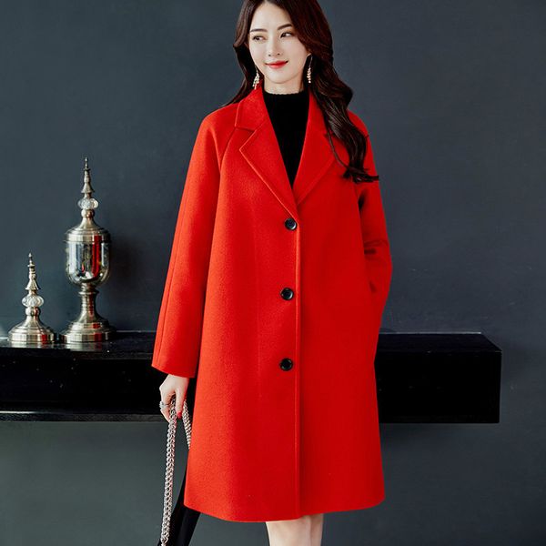 korean thicken winter women woolen trench coat long loose solid color single-breasted all-match office lady casual femme jacket, Black
korean thicken winter women woolen trench coat long loose solid color single-breasted all-match office lady casual femme jacket, Black