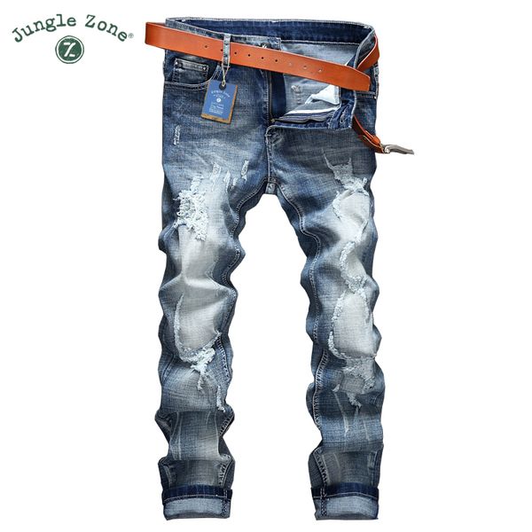 jungle zone ripped jeans men brand clothing male jeans fashion casual mens denim pants trouser for men 089030, Blue
jungle zone ripped jeans men brand clothing male jeans fashion casual mens denim pants trouser for men 089030, Blue
