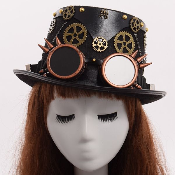 handmade fedora hat for men gothic steampunk hat with goggles women men halloween cosplay black fedora head wear, Silver
handmade fedora hat for men gothic steampunk hat with goggles women men halloween cosplay black fedora head wear, Silver