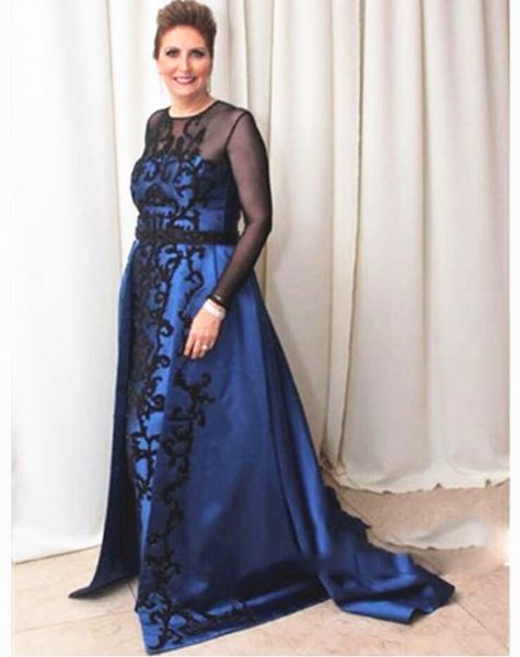 black and navy mother of the bride dress transparent neck long sleeve appliques long a line 2019 evening dress formal party gowns, Black;red
black and navy mother of the bride dress transparent neck long sleeve appliques long a line 2019 evening dress formal party gowns, Black;red