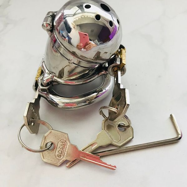 65mm curve lock devices 2 ring stainless chastity design steel open hinged base 1 lock to pee male chastity cage with anti-spike ring srhuk
65mm curve lock devices 2 ring stainless chastity design steel open hinged base 1 lock to pee male chastity cage with anti-spike ring srhuk