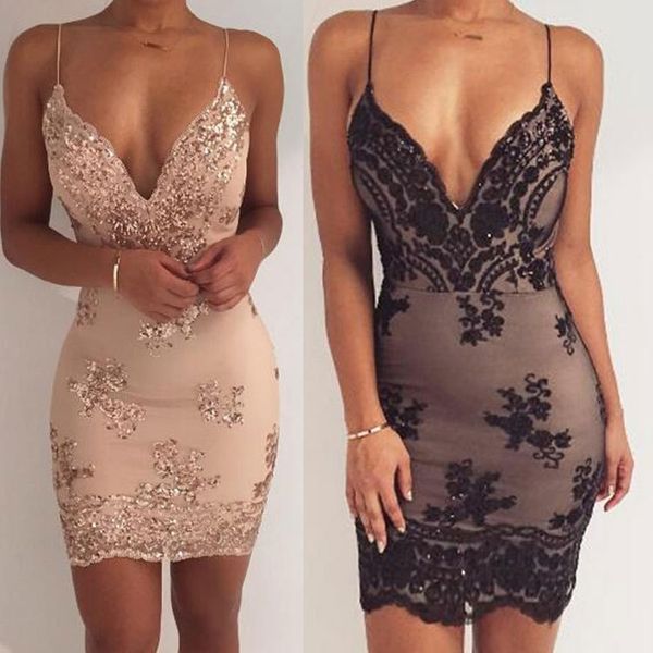 Women Evening Short Dress Women Sexy Deep V neck Backless Summer Sleeveless Sequins Skinny Party Dress
Women Evening Short Dress Women Sexy Deep V neck Backless Summer Sleeveless Sequins Skinny Party Dress