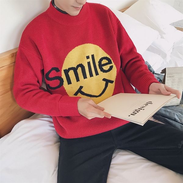 2017 winter korean male smiling face printing clothing knit woolen sweaters slim fit in warm pullover casual masculino knitted, White;black
2017 winter korean male smiling face printing clothing knit woolen sweaters slim fit in warm pullover casual masculino knitted, White;black