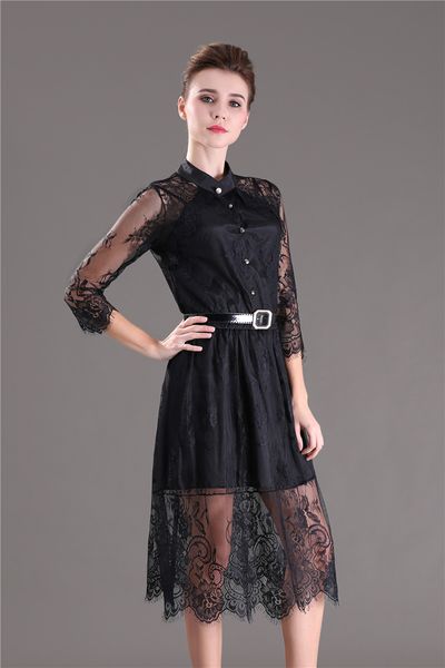 s -5xl summer dresses hollow out women half sleeve elastic waist floral crochet casual black lace dress female vestidos sale, Black;gray
s -5xl summer dresses hollow out women half sleeve elastic waist floral crochet casual black lace dress female vestidos sale, Black;gray