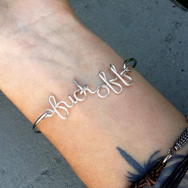 pinjeas 2018 new diy custom name bracelet handmade wire wrap personalized letter any word minimalist bangle woman gift jewelry, Black
pinjeas 2018 new diy custom name bracelet handmade wire wrap personalized letter any word minimalist bangle woman gift jewelry, Black