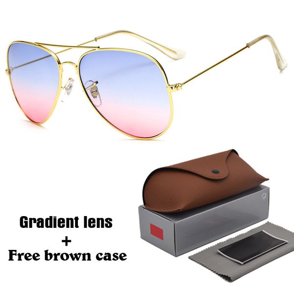

бренд дизайнер пилот солнцезащитные очки мужчины женщины металлический каркас красочные градиент объектив с бесплатной коробке и коричневый, White;black