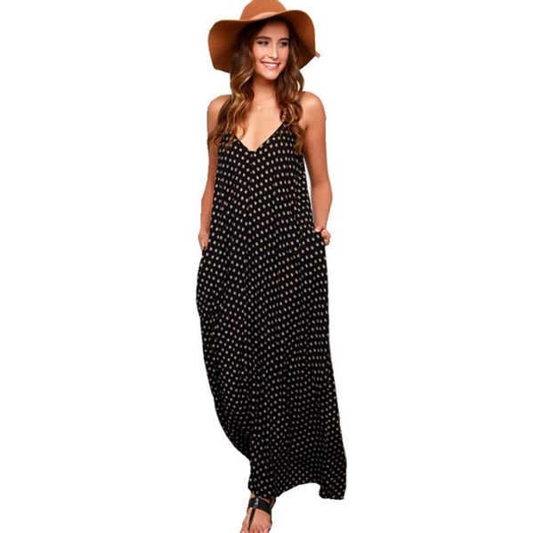 spot print long female dresses spaghetti strap wedding party wear women clothing dresses, Black;gray
spot print long female dresses spaghetti strap wedding party wear women clothing dresses, Black;gray