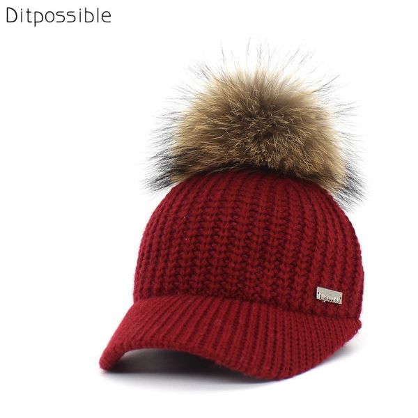 ditpossible brand cap women winter hat knitted baseball caps real fur pompom hat adjustable snapback caps, Blue;gray
ditpossible brand cap women winter hat knitted baseball caps real fur pompom hat adjustable snapback caps, Blue;gray