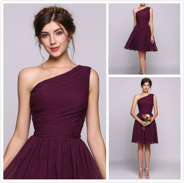 2018 one shoulder knee length party dresses grape chiffon short prom dresses 8th college junior homecoming dress for cocktail prom, Black
2018 one shoulder knee length party dresses grape chiffon short prom dresses 8th college junior homecoming dress for cocktail prom, Black