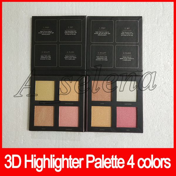 

2018 Макияж 3D Highlighter палитра 4 цвета Highlighter Bronzers палитра порошок золотой песок и розо