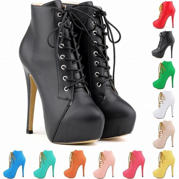 pu leather ladies ankle boots super thin heels lace up women short platform shoes round toe spring autumn adf-0874, Black
pu leather ladies ankle boots super thin heels lace up women short platform shoes round toe spring autumn adf-0874, Black