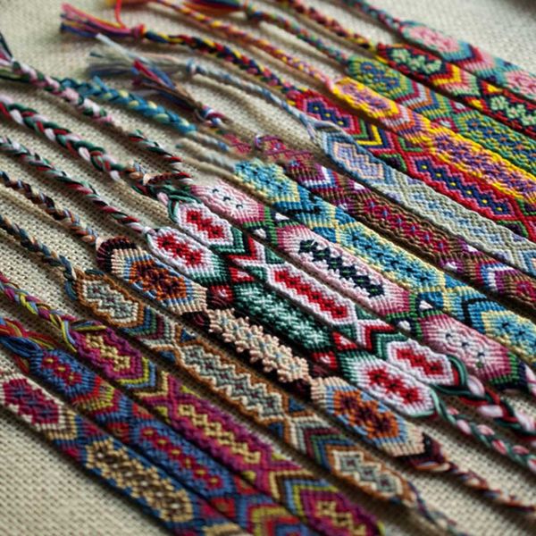colorful woven braided bracelet geneva folk style hand woven bracelet - random friendship, Black
colorful woven braided bracelet geneva folk style hand woven bracelet - random friendship, Black