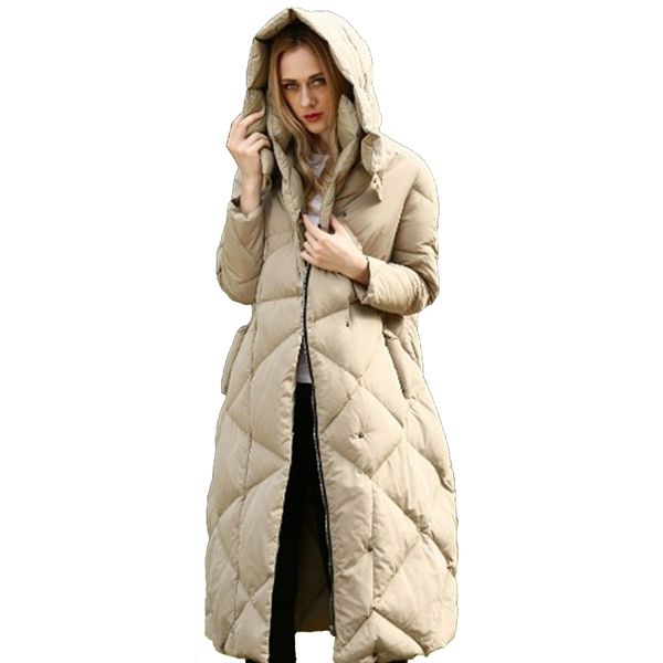2017 winter new korean tide solid color long sleeves hooded collar x-long fashion thicker down jacket woman, Black
2017 winter new korean tide solid color long sleeves hooded collar x-long fashion thicker down jacket woman, Black