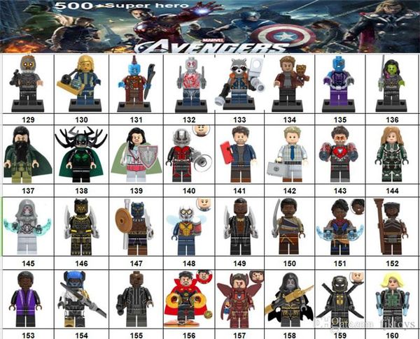 

Wholsale Super hero Mini Figures Marvel Avengers DC Justice League Чудо-женщина Дэдпул Бэтмен Тор Локи строительные блоки детские подарки