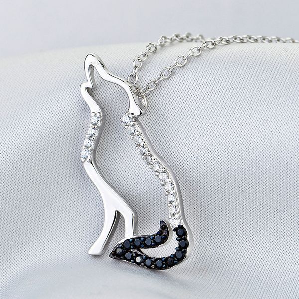 fine jewelry 925 sterling silver necklace fashion jewelry black white cubic zirconia wolf pendant necklace 028
fine jewelry 925 sterling silver necklace fashion jewelry black white cubic zirconia wolf pendant necklace 028