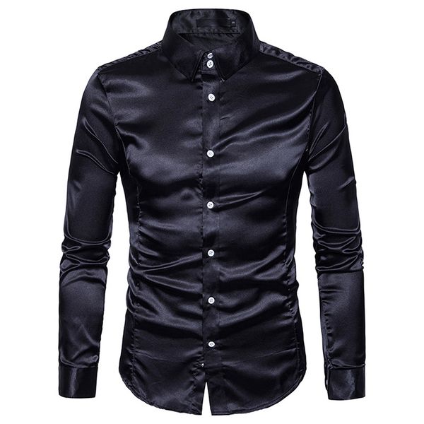 mens long sleeve silk social shirt 2018 brand new black silk satin men shirt casual slim fit business wedding tuxedo shirts male, White;black
mens long sleeve silk social shirt 2018 brand new black silk satin men shirt casual slim fit business wedding tuxedo shirts male, White;black
