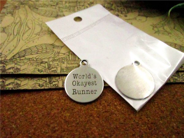 40pcs--"world's okayest runner"stainless steel charms more style for choosing diy charms pendants for necklace, Bronze;silver
40pcs--"world's okayest runner"stainless steel charms more style for choosing diy charms pendants for necklace, Bronze;silver