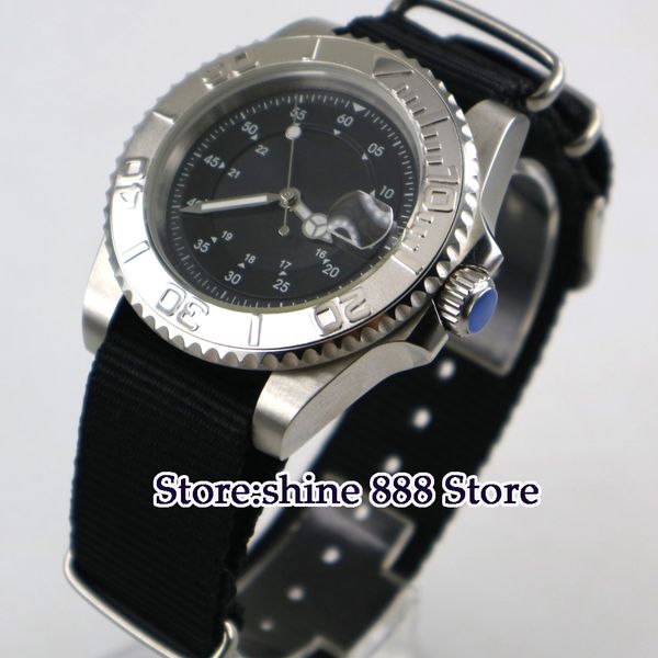 40mm bliger black sterile dial automatic mens watch silver bezel date sapphire glass, Slivery;brown
40mm bliger black sterile dial automatic mens watch silver bezel date sapphire glass, Slivery;brown