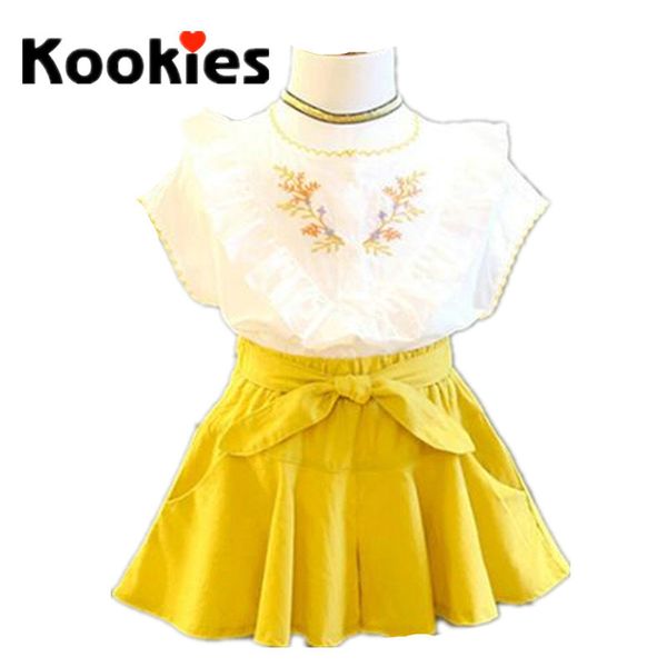 kookies 2018 summer white +yellow skirt shorts embroidery flowers lace shirt kids clothes suits
kookies 2018 summer white +yellow skirt shorts embroidery flowers lace shirt kids clothes suits