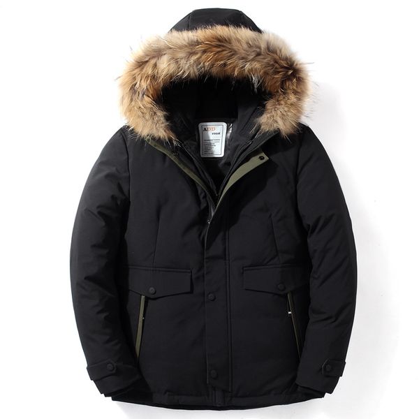 2018 new short padded hooded slim winter jacket men artificial fur collar warm coat 90% white duck down thicken coat, Black
2018 new short padded hooded slim winter jacket men artificial fur collar warm coat 90% white duck down thicken coat, Black
