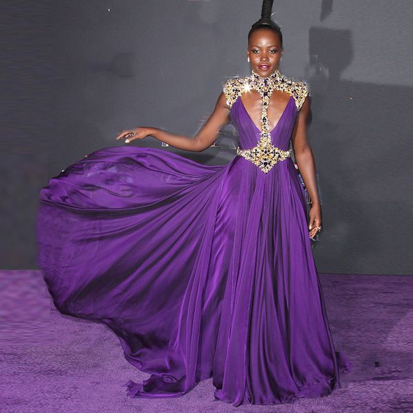 noticeable purple beading high neck a-line formal evening dresses crystal beaded ruffle prom gown hollow back formal party gown, Black
noticeable purple beading high neck a-line formal evening dresses crystal beaded ruffle prom gown hollow back formal party gown, Black