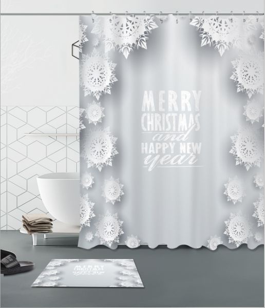 white christmas snowflakes pattern 3d print custom waterproof bathroom modern shower curtain polyester fabric bathroom curtain door mat sets
white christmas snowflakes pattern 3d print custom waterproof bathroom modern shower curtain polyester fabric bathroom curtain door mat sets
