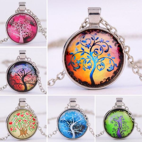 6 designs alloy vintage living tree of life glass cabochon with natural stone bronze chain pendant necklace nice jewelry accessary, Silver
6 designs alloy vintage living tree of life glass cabochon with natural stone bronze chain pendant necklace nice jewelry accessary, Silver