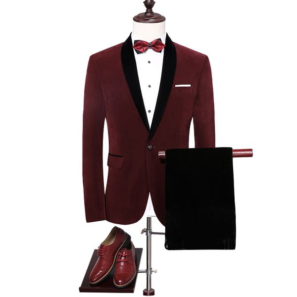 velvet suit men 2018 slim fit wedding suits for men shawl collar high quality royal blue burgundy tuxedo jacket, White;black
velvet suit men 2018 slim fit wedding suits for men shawl collar high quality royal blue burgundy tuxedo jacket, White;black