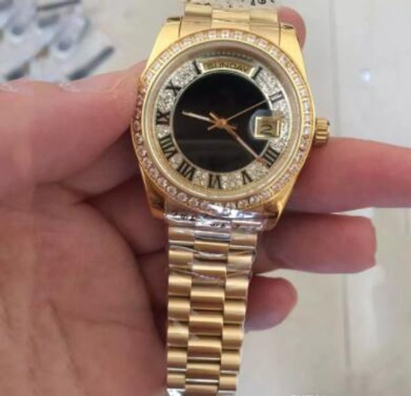 luxury mens watches golden 18k gold day-date men automatic watch full diamond face sapphire original strap mens watches 36mm, Slivery;brown
luxury mens watches golden 18k gold day-date men automatic watch full diamond face sapphire original strap mens watches 36mm, Slivery;brown