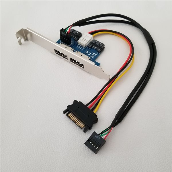Wholesale 100Set Dual Port SATA to Power eSATA eSATAp 9Pin to USB 2.0 Converter Expansion Rear Bracket Card for Desktop Computer
Wholesale 100Set Dual Port SATA to Power eSATA eSATAp 9Pin to USB 2.0 Converter Expansion Rear Bracket Card for Desktop Computer
